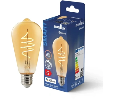 Nordlux Smart E27 ST64 Deco 2200 Kelvin 380 Lumen Light Bulb Amber