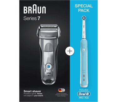 Braun Series 7 7893s Elek Scheerapparaat, Wet & Dry, Herlaadbaar En Draadloos, met Oral-B Pro 700