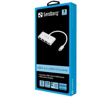 Sandberg USB-C to 3 x USB 3.0 Converter
