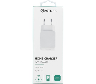 eStuff Home Charger 1 USB 2,4A, 12W