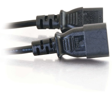 CablesToGo 1,2 m 16AWG 250 Volt voeding-verlengkabel (IEC320 C13- IEC320 C14)