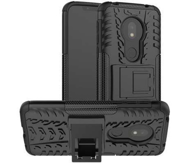qMust Motorola Moto G7 Play Rugged Hybrid Hoesje Zwart