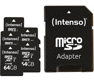 Intenso microSD card UHS-I Premium, 5x 64 GB
