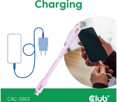 Club 3D USB C cable pink