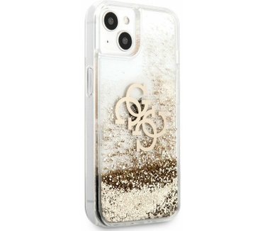 Guess Big 4G Liquid Glitter Case - Apple iPhone 13 (6.1") - Goud Goud