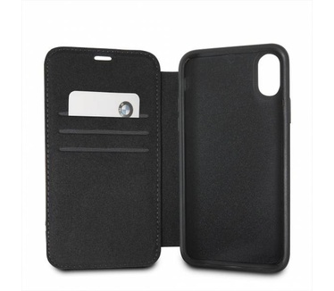 BMW Originele Signature Debossed Logo Folio Bookcase voor de Apple iPhone XS Max - Zwart  Zwart