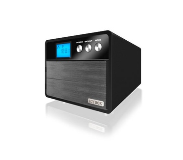 Raidsonic Icy Box Gigabit dual disc RAID NAS with LCD and EasySwap®
