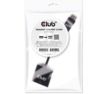 Club 3D DisplayPort 1.2 to HDMI 2.0 UHD Active Adapter (CAC-2070) Zwart