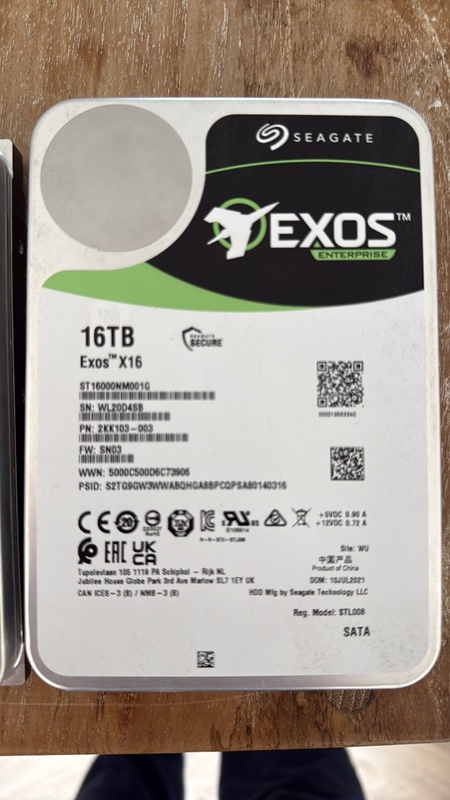 Seagate Exos X16 SATA (Standard model), 16TB aangeboden - Vraag