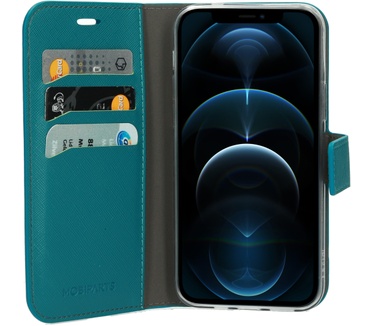 Mobiparts Saffiano Wallet Case Apple iPhone 12/12 Pro Turquoise