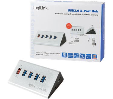 LogiLink UA0227 4 poorten USB 3.0 hub Zilver