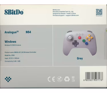 8Bitdo 64 Wireless 2.4G Classic Grey - Controller