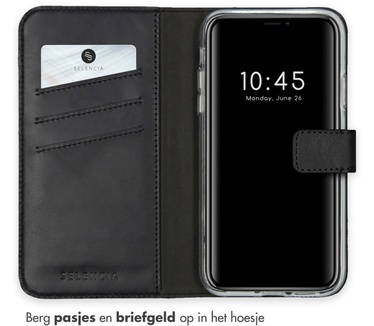 Selencia Echt Lederen Bookcase iPhone 11 - Zwart