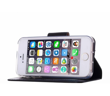 PTT Post Print lederen bookcase hoesje voor de Apple iPhone 5C (Apple iPhone 5C) Multi-color