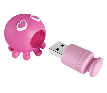 Adata Theme T806 Kissing Octopus Couple USB Flash Drive 4GB Roze
