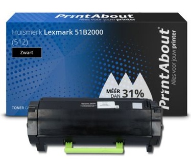 PrintAbout Huismerk Lexmark 51B2000 (512) Toner Zwart