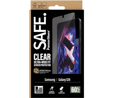 PanzerGlass SAFE. by PanzerGlass® Screen Protector Samsung Galaxy S26 | Ultra-Wide Fit w. EasyAligner