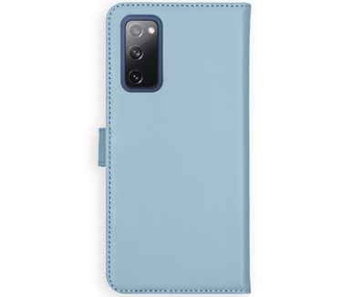 Selencia Echt Lederen Bookcase Samsung Galaxy S20 FE - Lichtblauw