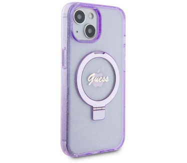 Guess Ring MagSafe Back Case voor Apple iPhone 15 (6.1") - Paars Paars