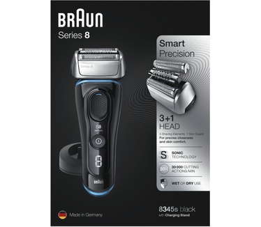 Braun Series 8 8345s Volgende Generatie Elektrisch Scheerapparaat, Oplaadstandaard, Etui, Noir