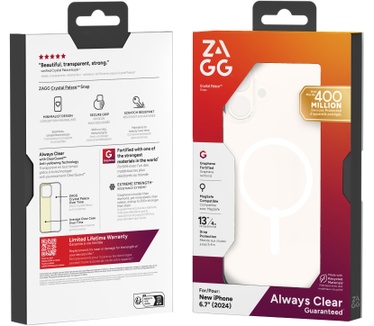Zagg Crystal Palace Snap Grafeen Back Cover (Apple iPhone 16 Plus) Transparant