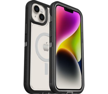 Otterbox OtterBox Defender XT-hoes voor iPhone 14 Plus met MagSafe, schokbestendig, valbestendig, ultrarobuust, 5x getest volgens militaire standaard, Black Crystal
