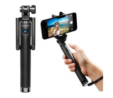 Spigen Bluetooth Selfie Stick - uitschuifbaar en lichtgewicht - zwart