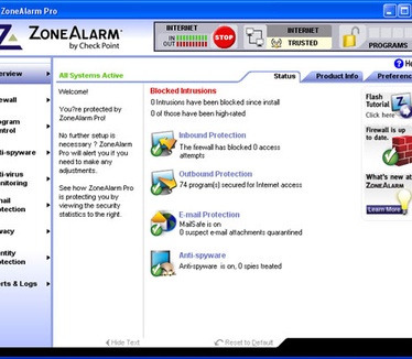ZoneAlarm 7.0 screenshot (resized)