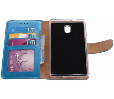 Luxe Lederen Bookcase hoesje voor de Nokia 3 - Blauw (Nokia 3) Blauw