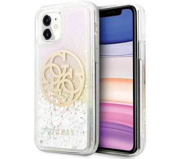 Guess Liquid Glitter Circle Hard Case - iPhone 11 (6.1") - Roze  Roze