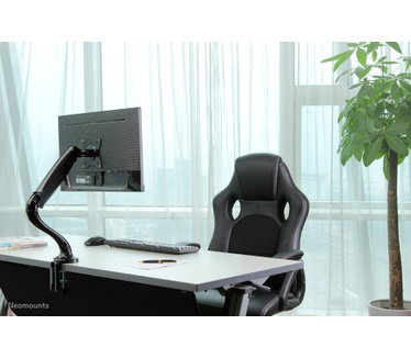 Neomounts by Newstar Full Motion Desk Mount (clamp & grommet) for 10-30" Monitor Screen, Height Adjustable (gas spring) - Black