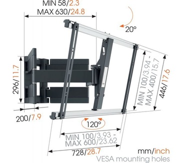 Vogel's THIN 550 ExtraThin Draaibare tv-beugel