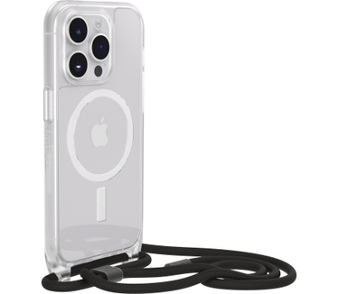 Otterbox OtterBox React Necklace hoesje met MagSafe voor iPhone 14 Pro, ultradunne beschermhoes met verstelbare en afneembare kettingriem, getest volgens militaire standaard, Clear
