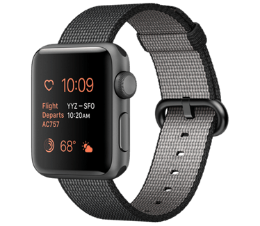 Apple Watch 2 (Nylon bandje, 42mm) Grijs (Zwart)