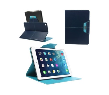 Rock Leather Case Smart Apple iPad Air (EXCEL Serie dark blue)