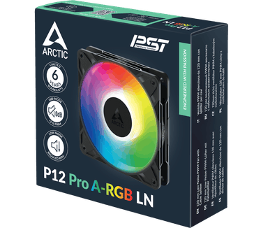 ARCTIC P12 Pro A-RGB LN, 1-pack, Zwart, 120mm