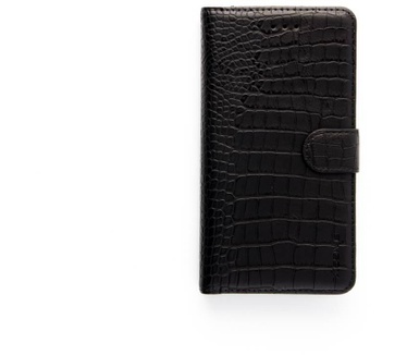 Krokodillen design Lederen Bookcase hoesje voor de Apple iPhone X - Zwart (Apple iPhone X) Zwart