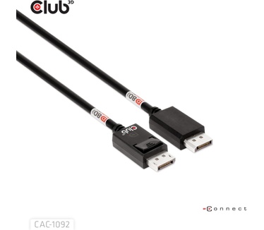 Club 3D DisplayPort™ 2.1 Bi-Directional VESA DP80 Certified Cable 4K120Hz, 8K60Hz or 10K60Hz M/M 1.6m/5.25ft