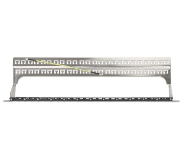 Intellinet 48-poorts afgeschermd leeg patchpanel, 1U, 19" keystone high-density ontwerp, uitneembare kabelmanagementbalk, geschikt voor Cat6/Cat6A modules, zwart