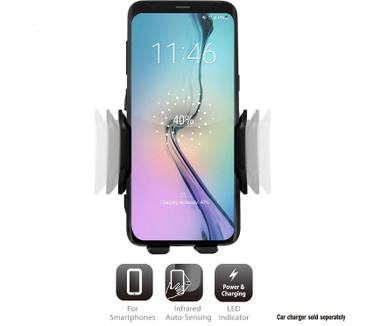 Ewent EW1191 Automatische Smartphonehouder voor in de auto met draadloze snellaadfunctie