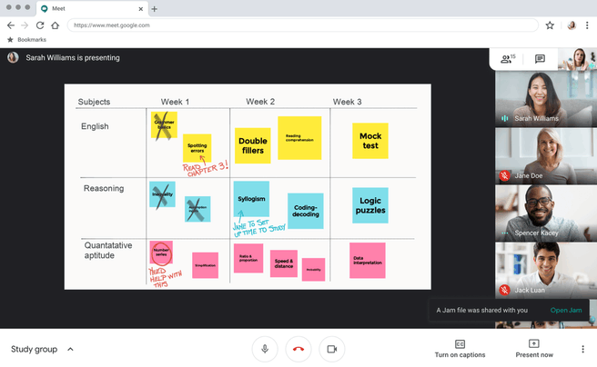 Google Meet Jamboard