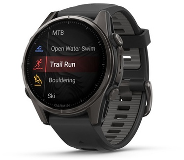 Garmin fēnix 8, 43mm, Titanium body, Sapphire Glass, Carbon (Zwart)