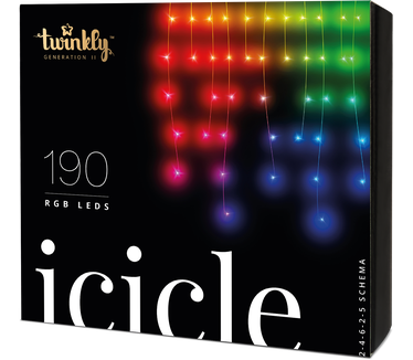 Twinkly Kerst ijspegelverlichting 190 lampjes RGB voor binnen en buiten