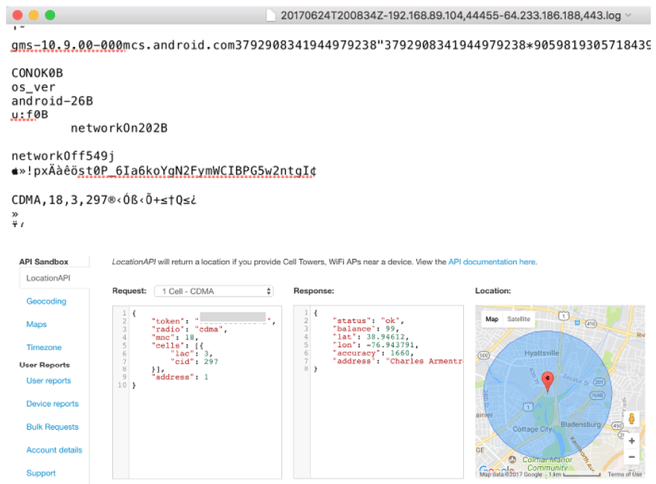 Android stuurt locatie naar Google