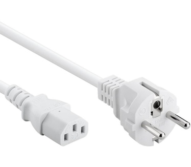 Allteq Voedingskabel C13, 15 meter Wit