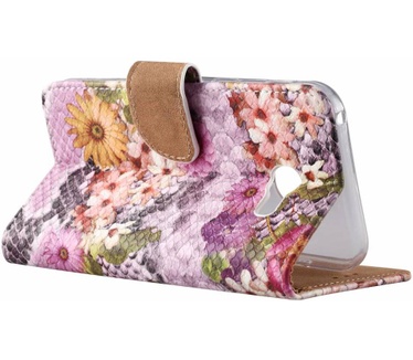 Slangen en Bloemen print lederen Bookcase hoesje voor de Samsung Galaxy A7 2017 - alle kleuren (Samsung Galaxy A7 2017) Multi-color