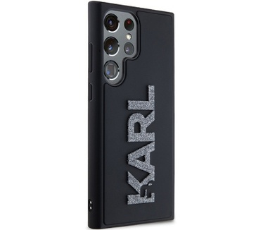 Karl Lagerfeld 3D Glitter BackCase Samsung Galaxy S24 Ultra Zwart Zwart