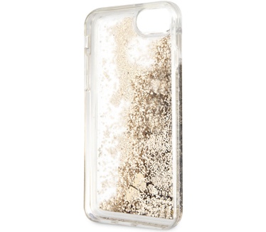Guess Red Hearts Glitter Hard Case - iPhone 7/8/SE (2020) - Goud  Goud