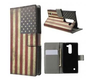 qMust LG Spirit (4G) wallet case - hoesje met stand - USA
