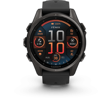 Garmin fēnix 8, 43mm, Titanium body, Sapphire Glass, Carbon (Zwart)
